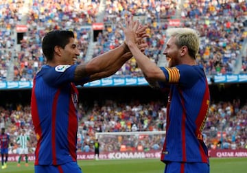 Barcelona's Luis Suarez and Lionel Messi are part of the football money-making machine.