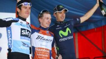 El podio final del Tour Down Under.