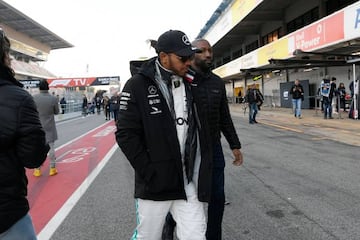 Lewis Hamilton en los test de Barcelona.