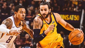 Ricky Rubio, durante el partido entre los Phoenix Suns y los Utah Jazz.