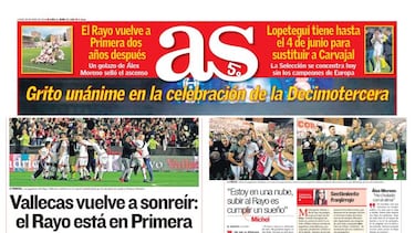 As fueron los otros ascensos del Rayo Vallecano a Primera