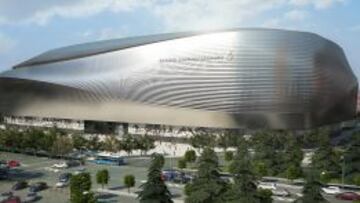Maqueta presentada en enero. El Madrid presentó en sociedad un futuro estadio con techo cubierto y un centro comercial.