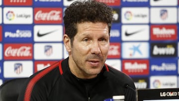 Simeone en rueda de prensa. 