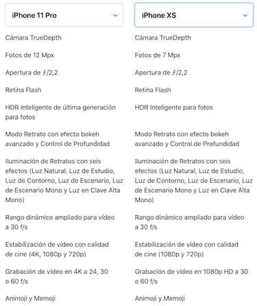 iPhone 11, 11 Pro y 11 Pro Max vs iPhone XS, XS Max y XR: diferencias