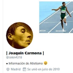 Joaquín Carmona: el tuitero del atletismo que vive en la calle