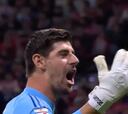 Los gestos de Courtois en la celebración que Simeone criticó