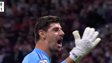 Los gestos de Courtois en la celebración que Simeone criticó