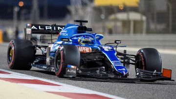 Fernando Alonso (Alpine A521). Bahr&eacute;in, F1 2021. 