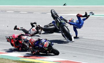 Las imágenes de la accidentada salida en Montmeló