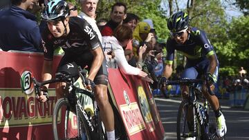 20/05/17  GIRO DE ITALIA 2017   ETAPA  14  CASTELLANIA - OROPA   TOM DOMOULIN VECEDOR DE LA ETAPA Y MAILLOT  JERSEY ROSA DE LA CARRERA QUINTANA  MIKEL LANDA