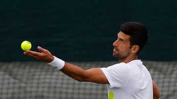 Tennis - Wimbledon - Preview - All England Lawn Tennis and Croquet Club, London, Britain - July 2, 2023 Serbia's Novak Djokovic during practice REUTERS/Andrew Couldridge