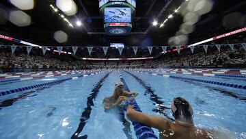 ¡Silencio, por favor!. Phelps, en la piscina, el pasado mes de junio, en los trials americanos.