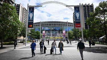 La entrada al estadio de Wembley, sede de la final de la Champions de esta temporada 2023-24.