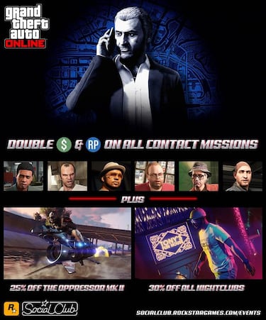 Obtén el doble de GTA$ y RP por tiempo limitado en GTA Online