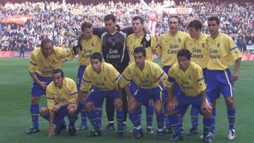 Alineaci&oacute;n de Las Palmas en la derrota por 7-0 en el Bernab&eacute;u.