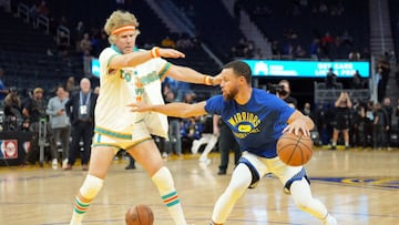 The Warriors and Klay Thompson got a surprise on Tuesday when actor Will Ferrell showed up to shoot some hoops with the team ahead of the Clippers game.