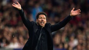 Simeone, en el Atlético de Madrid-Betis.