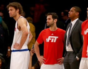 Robin López, José Calderón y Carmelo Anthony.