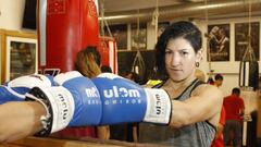 La boxeadora Miriam Gutiérrez en el gimnasio.