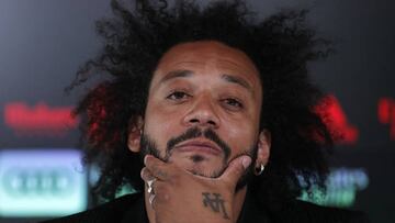 Marcelo, en la conferencia de prensa de su despedida del Real Madrid.