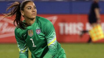 Hope Solo durante un encuentro del USWNT