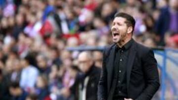 Simeone, durante el partido.