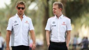 Button con Magnussen, en 2014.