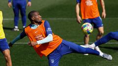 Kondogbia, en un entrenamiento del Atlético.