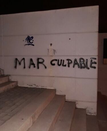 Las pintadas en el estadio de la UD Las Palmas.
