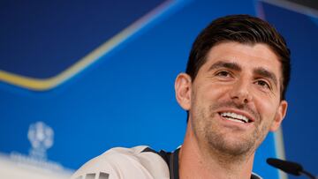 Thibaut Courtois, durante su rueda de prensa en la víspera del partido de Liga de Campeones ante el Borussia de Dortmund.