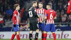 Griezmann, Oblak, Sa&uacute;l y Koke, durante un partido del Atl&eacute;tico.