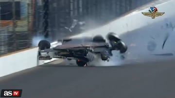 Bourdais soport車 118G en su impacto con el muro a 370 km/h