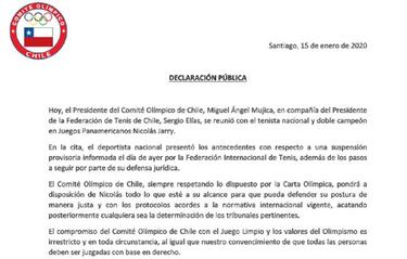 Nicolás Jarry recibe respaldo total tras presunto dopaje