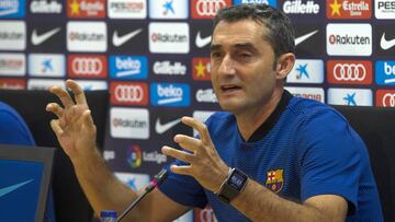 Valverde, en rueda de prensa. 