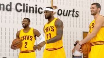 Kyrie Irving, LeBron James y Kevin Love, el nuevo &#039;Big Three&#039; de Cleveland.