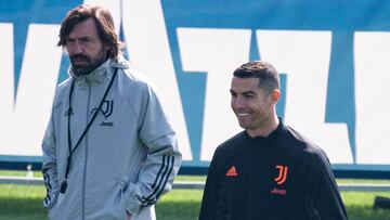 Cristiano y Pirlo entrenando.