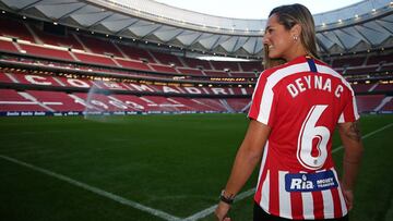 Deyna Castellanos, jugadora del Atl&eacute;tico, en el Wanda Metropolitano. 