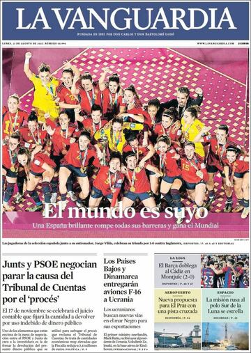 La prensa española, orgullosa de sus campeonas del mundo