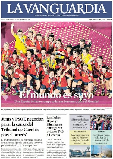 La prensa española, orgullosa de sus campeonas del mundo
