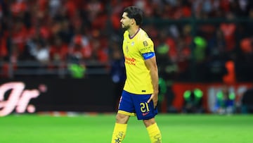 Henry Martin of America during the final second leg match between Toluca and America as part of the Liga BBVA MX, Torneo Clausura 2025 at Nemesio Diez Stadium on May 25, 2025 in Toluca, Estado de Mexico, Mexico.