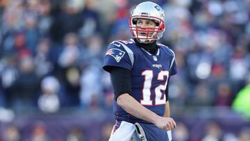 FOXBOROUGH, MA - DECEMBER 23: Tom Brady #12 of the New England Patriots reacts during the second half against the Buffalo Bills at Gillette Stadium on December 23, 2018 in Foxborough, Massachusetts. Maddie Meyer/Getty Images/AFP
== FOR NEWSPAPERS, INTERNET, TELCOS & TELEVISION USE ONLY ==