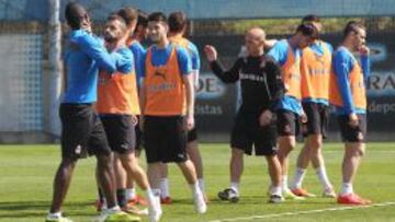 Pizzi, durante un entrenamiento.