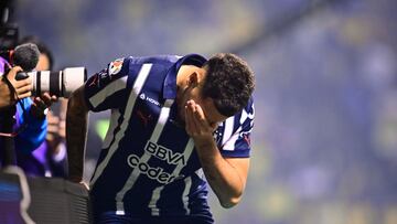 during the final first-leg match between Monterrey and America as part of the Torneo Apertura 2024 Liga MX at Cuauhtemoc Stadium, on December 12, 2024 in Puebla, Mexico.