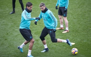 Varane y Cristiano Ronaldo. 