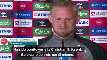 La sonrisa delatadora de Schmeichel hablando del estado de salud de Eriksen a día de hoy