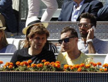 Fernando LLorente y Amorebieta jugadores del Athletic de Bilbao durante la final masculina del Masters de Madrid.