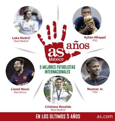 5 mejores futbolistas internacionales