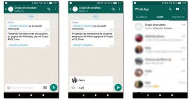 Ya puedes mencionar a otros usuarios en los grupos de WhatsApp