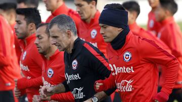 Futbol, entrenamiento de la seleccion chilena.
Los jugadores de la seleccion chilena son fotografiados durante el entrenamiento matutino en el complejo deportivo Juan Pinto Duran de Santiago, Chile.
29/05/2017
Andres Pina/Photosport
********
Footba