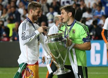 Ramos y Casillas, con la Champions en 2014.